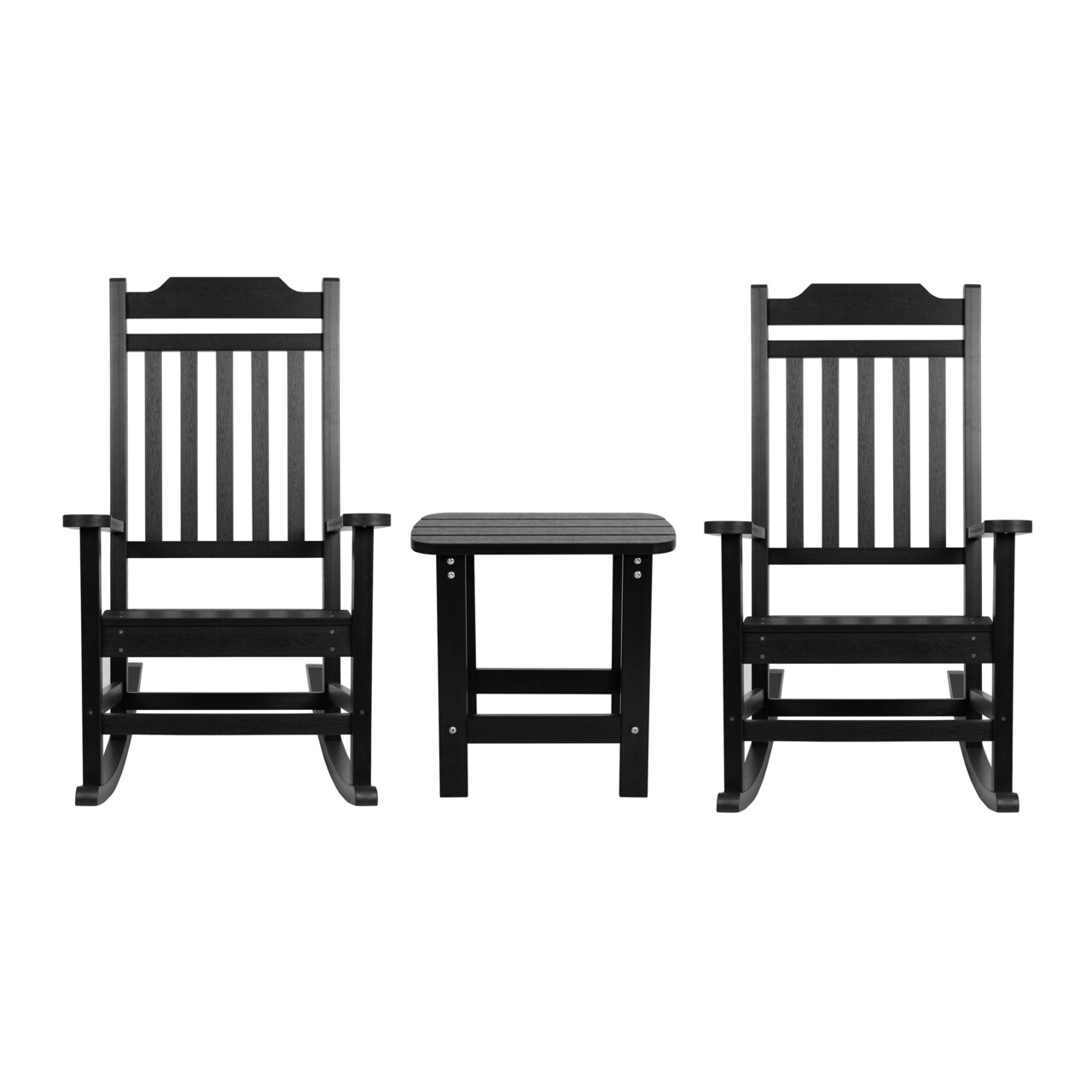 Merrick Lane Hillford Poly Resin Indoor/Outdoor Rocking Chair with Side Table